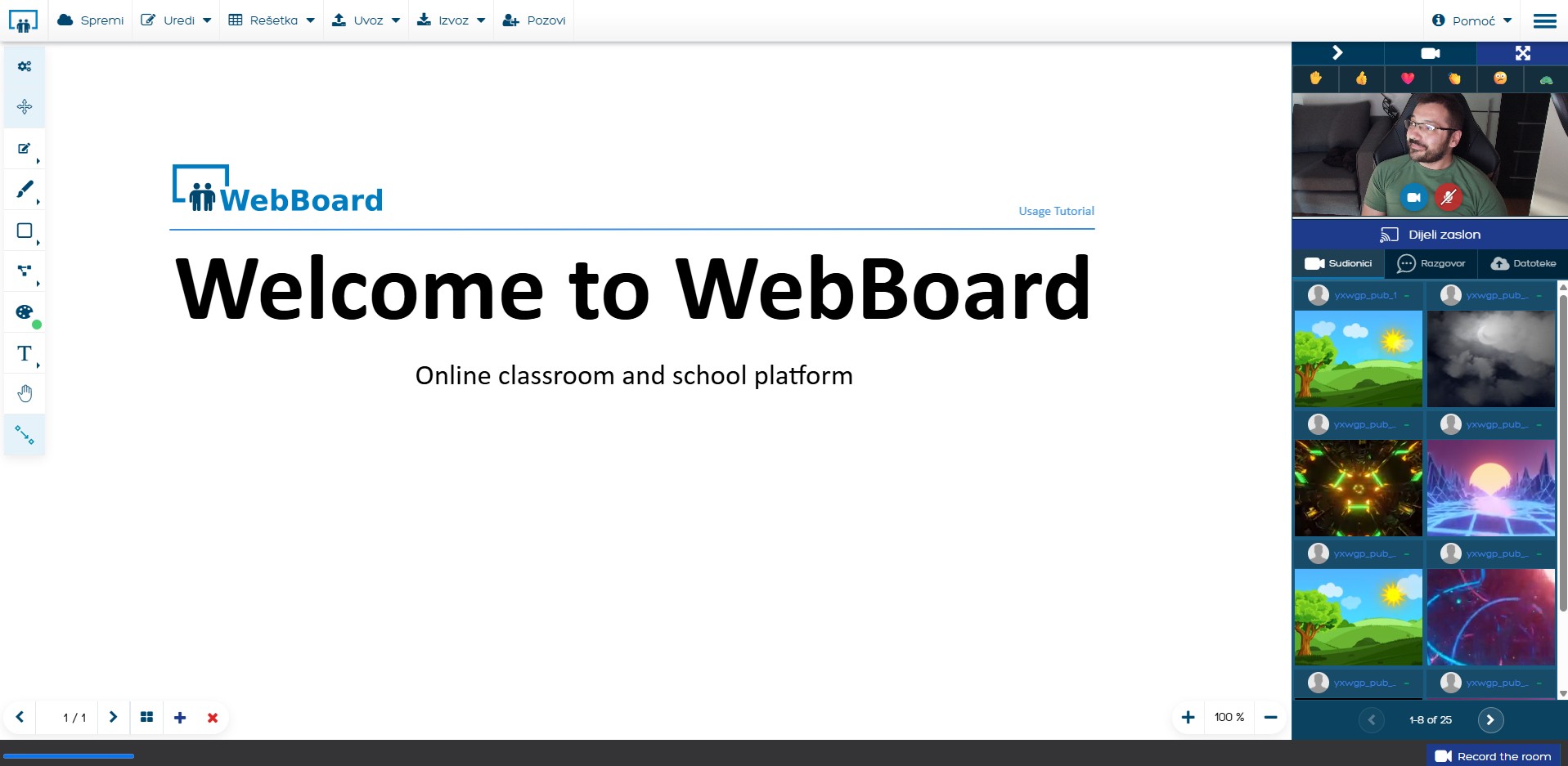 WebBoard, en skoleplattform med innebygd klasserom